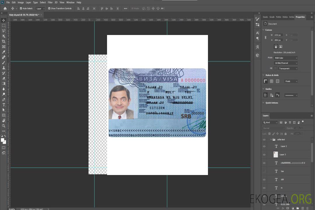 Visa SERBIE template